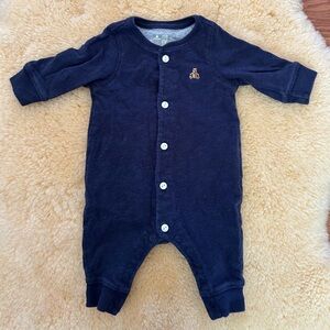 GAP Navy Blue Button Front Union Suit 0-3 Months